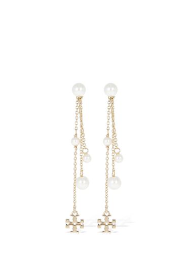 Kira Faux Pearl Linear Earrings - TORY BURCH - Modalova