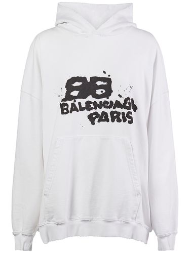 Large Fit Cotton Hoodie - BALENCIAGA - Modalova