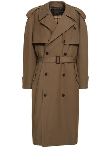 Abrigo Trench Oversize De Lana Y Algodón - BALENCIAGA - Modalova