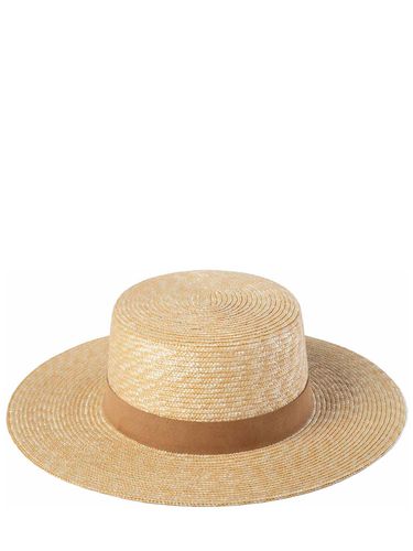 The Spencer Boater Straw & Suede Hat - LACK OF COLOR - Modalova