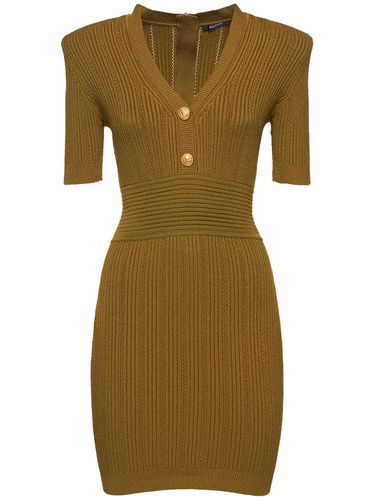 Viscose Blend Knit Rib Mini Dress - BALMAIN - Modalova