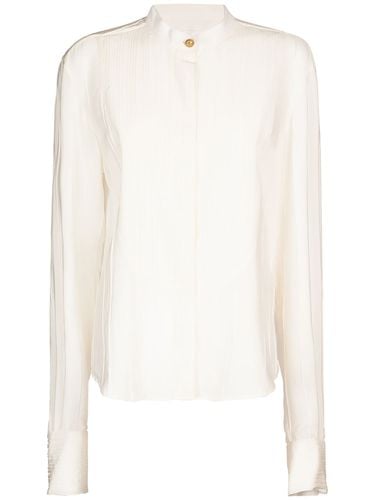 Crepe De Chine Plastron Shirt - BALMAIN - Modalova