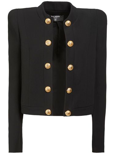 Buttoned Viscose Crepe Blazer - BALMAIN - Modalova