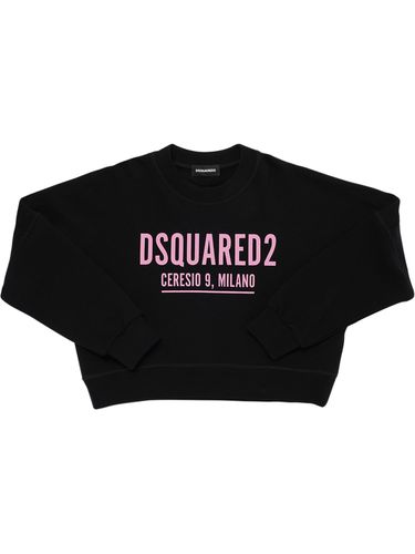 Sudadera De Algodón Con Logo En Goma - DSQUARED2 - Modalova