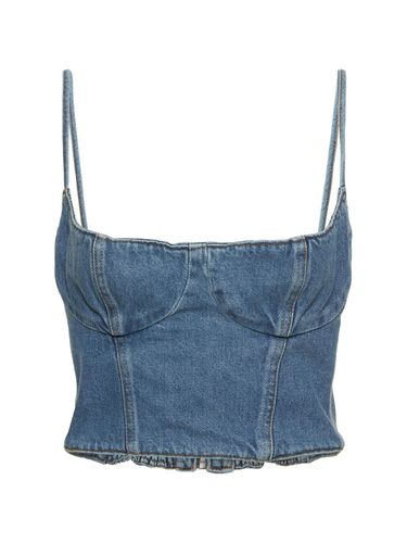 Denim Corset Crop Top - MAGDA BUTRYM - Modalova