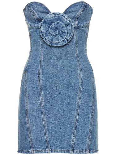 Vestido Corto De Denim Con Flor - MAGDA BUTRYM - Modalova