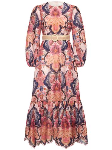 Laurel Billow Printed Linen Midi Dress - ZIMMERMANN - Modalova