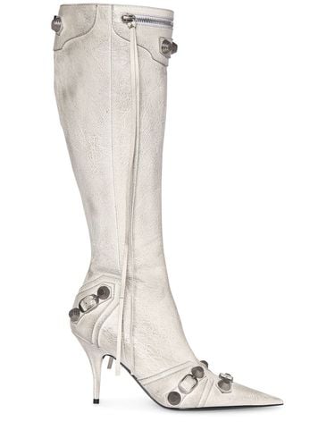 Mm Cagole Leather Tall Boots - BALENCIAGA - Modalova