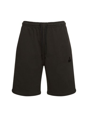 Shorts In Felpa Di Cotone Con Logo Floccato - MARANT - Modalova