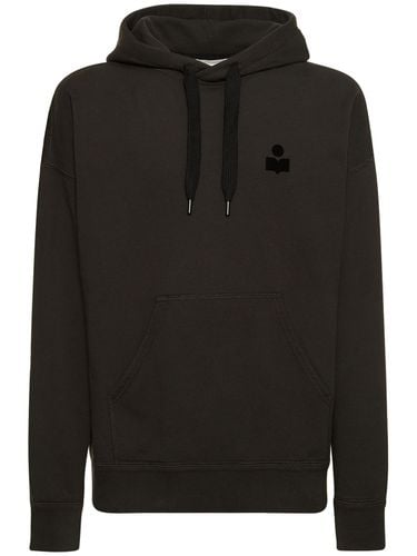 Flocked Logo Cotton Hoodie - MARANT - Modalova