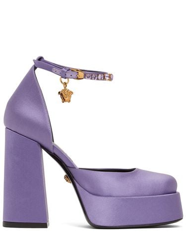 Mm Platform Satin & Viscose Pumps - VERSACE - Modalova