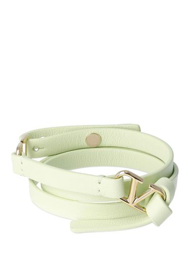 Double Wrap V Logo Leather Bracelet - VALENTINO GARAVANI - Modalova