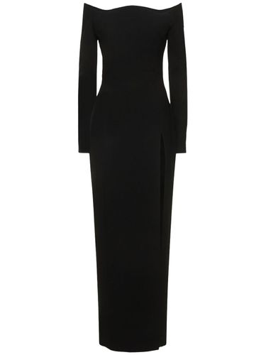 Long Crepe Dress W/ Wavy Neckline - MÔNOT - Modalova