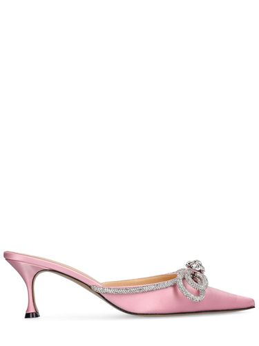 Mm Double Bow Silk Satin Mules - MACH & MACH - Modalova