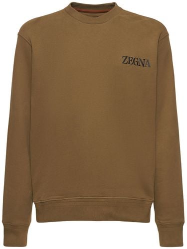 Cotton Crewneck Sweatshirt - ZEGNA - Modalova