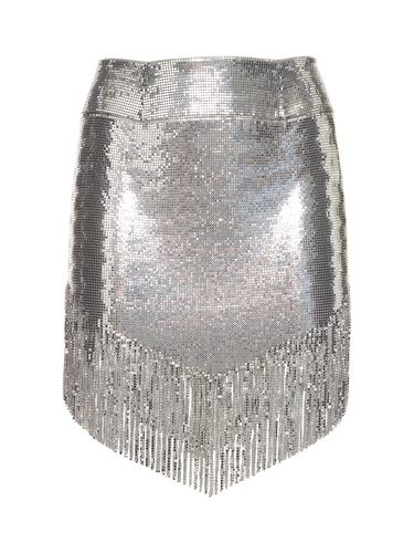 Fringed Metallic Mesh Mini Skirt - RABANNE - Modalova