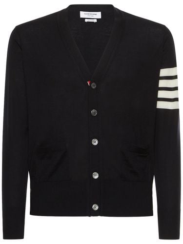 Bar Wool Fine Knit Cardigan - THOM BROWNE - Modalova