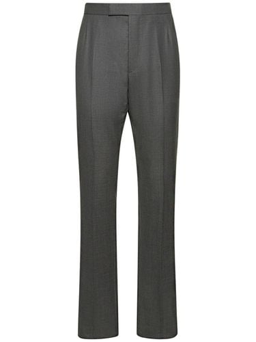 Wool Straight Pants - THOM BROWNE - Modalova