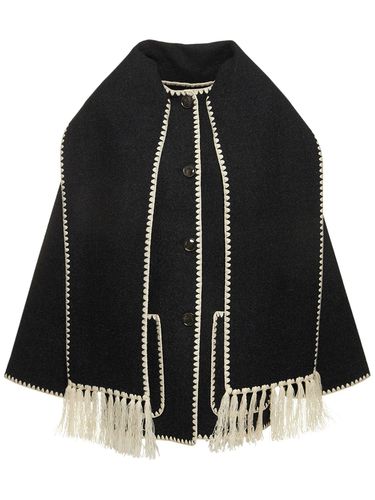 Embroidered Wool Blend Jacket W/scarf - TOTEME - Modalova