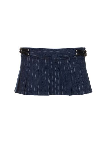 Ren Pleated Cotton Mini Skirt - MIAOU - Modalova