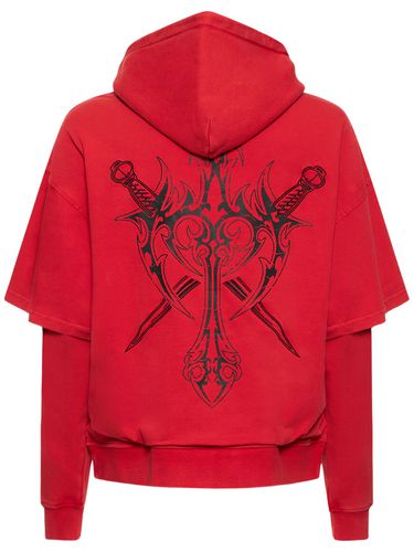 Cross & Dagger Structured Cotton Hoodie - UNKNOWN - Modalova