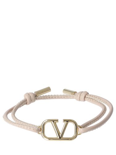 V Logo Leather Sliding Bracelet - VALENTINO GARAVANI - Modalova