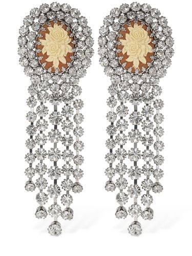 Rose Cameo Earrings W/ Fringes - ALESSANDRA RICH - Modalova