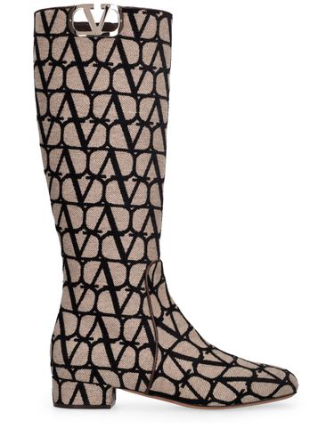 Mm Vlogo Jacquard Tall Boots - VALENTINO GARAVANI - Modalova