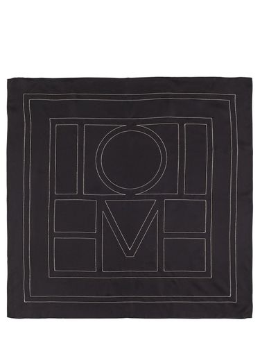 Embroidered Monogram Silk Scarf - TOTEME - Modalova