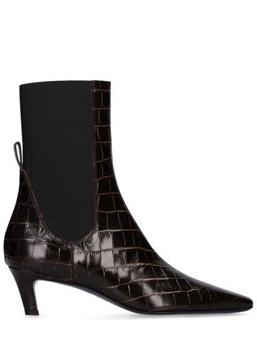 Mm Croc Embossed Leather Ankle Boots - TOTEME - Modalova