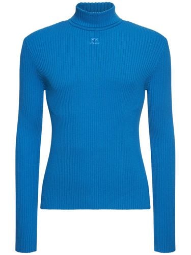 Mockneck Rib Knit Sweater - COURREGES - Modalova