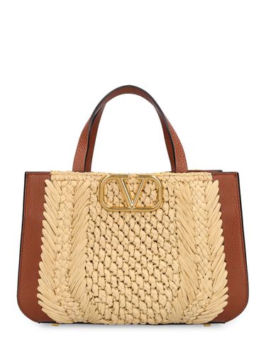 Vlogo Signature Crochet Raffia Tote Bag - VALENTINO GARAVANI - Modalova