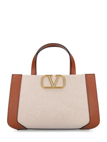 Vlogo Signature Small Canvas Tote Bag - VALENTINO GARAVANI - Modalova