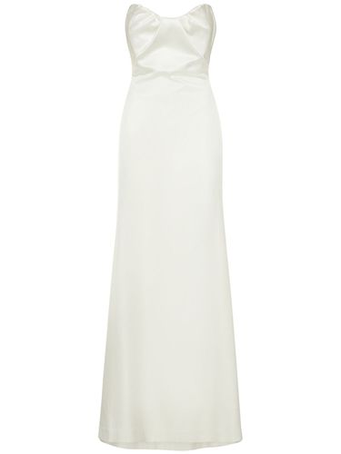 Strapless Silk Satin Crepe Long Gown - ROLAND MOURET - Modalova