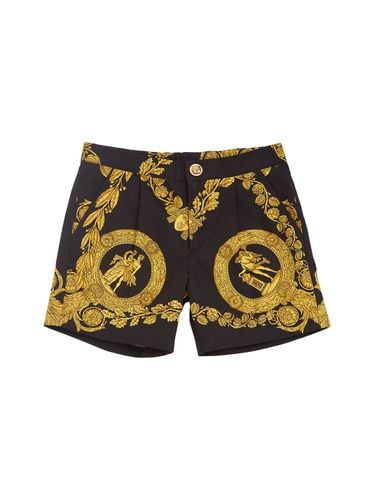 Shorts De Popelina De Algodón - VERSACE - Modalova