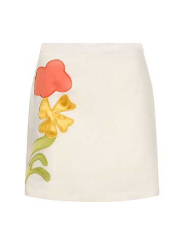 Embroidered Linen Blend Mini Skirt - MARNI - Modalova