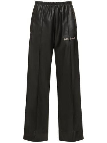 Leather Effect Loose Track Pants - PALM ANGELS - Modalova