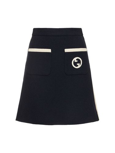 Wool Blend Retro Tweed Skirt - GUCCI - Modalova