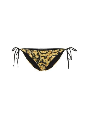 Slip Bikini Stampa Barocca - VERSACE - Modalova