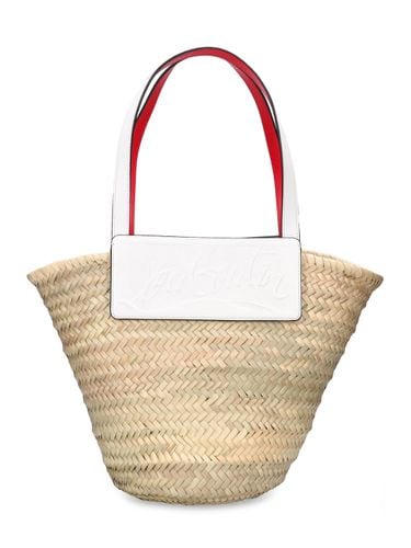 Large Loubishore Straw & Leather Tote - CHRISTIAN LOUBOUTIN - Modalova