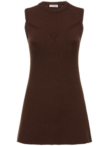 Rib Knit Cotton Blend Mini Dress - JIL SANDER - Modalova