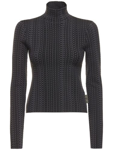 Monogram Compact Knit Mockneck Sweater - MARC JACOBS - Modalova