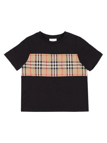 Camiseta De Jersey De Algodón Con Cuadros - BURBERRY - Modalova