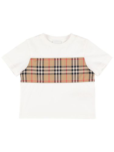 Camiseta De Jersey De Algodón Con Cuadros - BURBERRY - Modalova