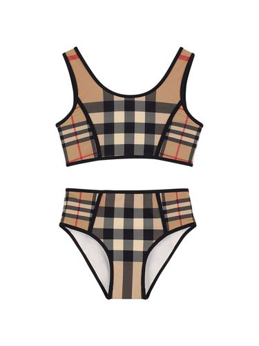 Bikini De Nylon Reciclado Con Cuadros - BURBERRY - Modalova