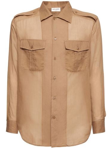 Cotton Blend Shirt - SAINT LAURENT - Modalova