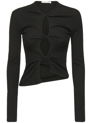 Front Knot Long Sleeve Jersey Top - CHRISTOPHER ESBER - Modalova