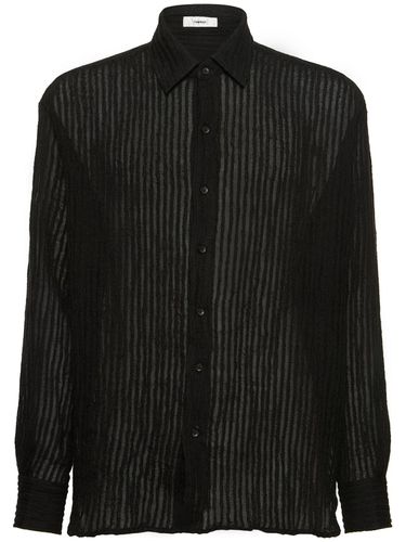 Sheer Striped Woven Linen Shirt - COMMAS - Modalova