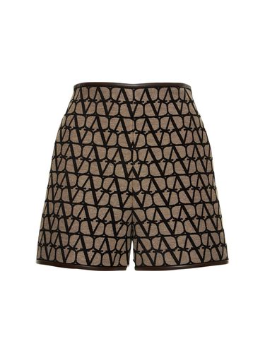 Minishorts Aus Canvas Mit Logo-jacquard-muster - VALENTINO - Modalova