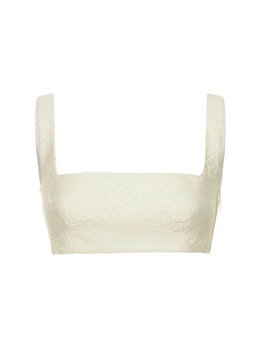 Cotton Guipure Lace Bandana Crop Top - VALENTINO - Modalova